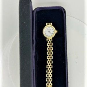 14K Gold Tiffany Bracelet Watch with Original Box and paperwork